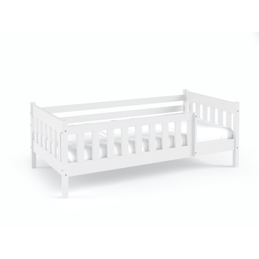 AKL FURNITURE Kinderbett Kiefernholz Weiß 80x190 style modern Weiß Baby