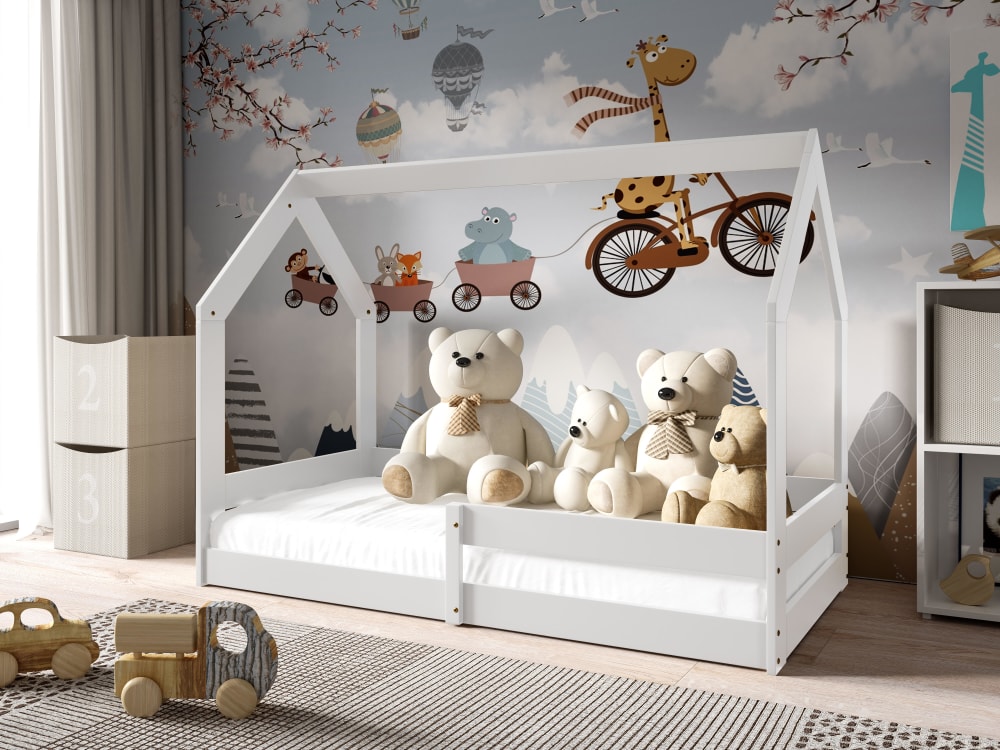 Hausbett Massivholz Kiefer Weiß 80x160 - Maisons Du Monde
