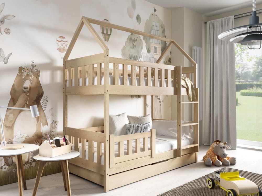 Hausbett Massivholz Kiefer Beige 80x190 - Maisons Du Monde