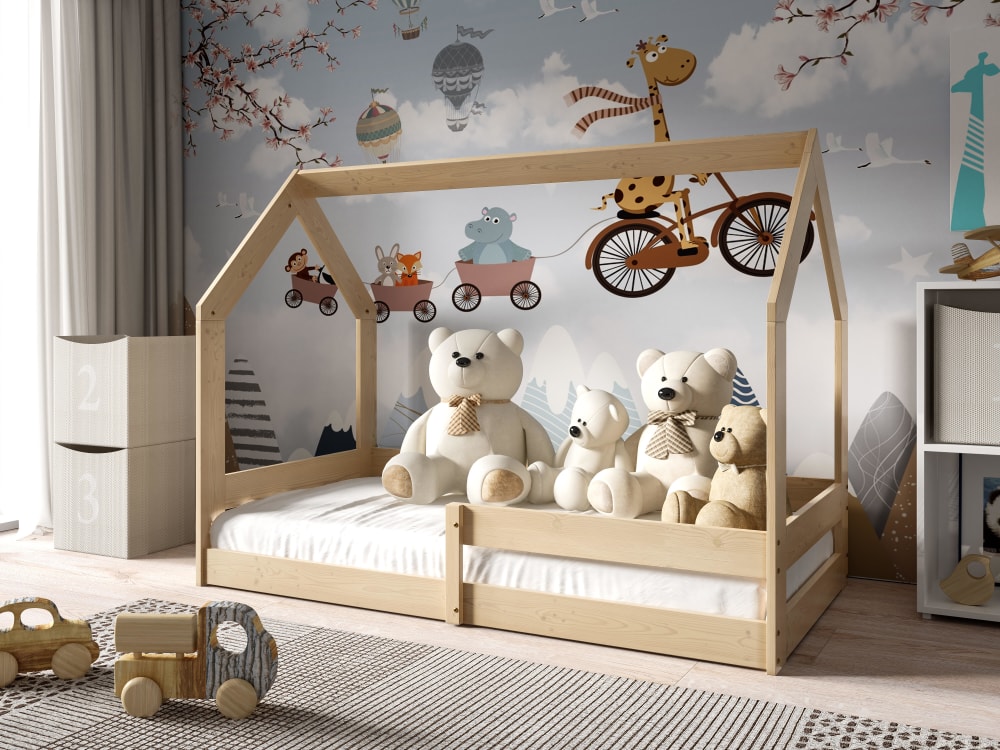 Hausbett Massivholz Kiefer Beige 80x160 - Maisons Du Monde