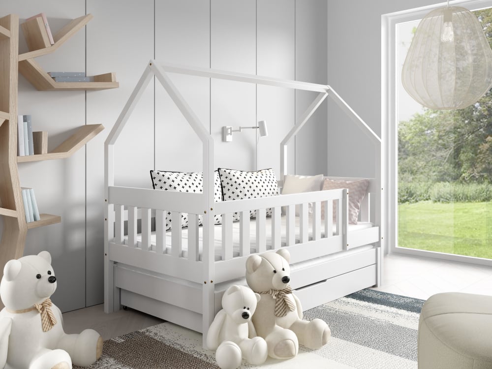 Hausbett Massivholz Kiefer Weiß 80x160 - Maisons Du Monde