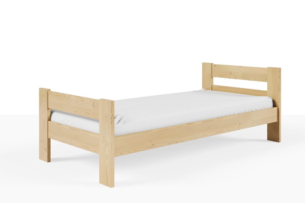 Furnlux Kinderbett Massivholz Kiefer Grau 90x200 style modern Grau Baby