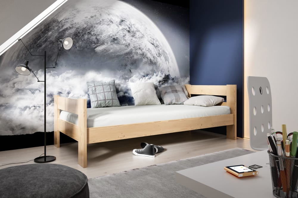 Kinderbett Massivholz Kiefer Grau 90x200 - Maisons Du Monde