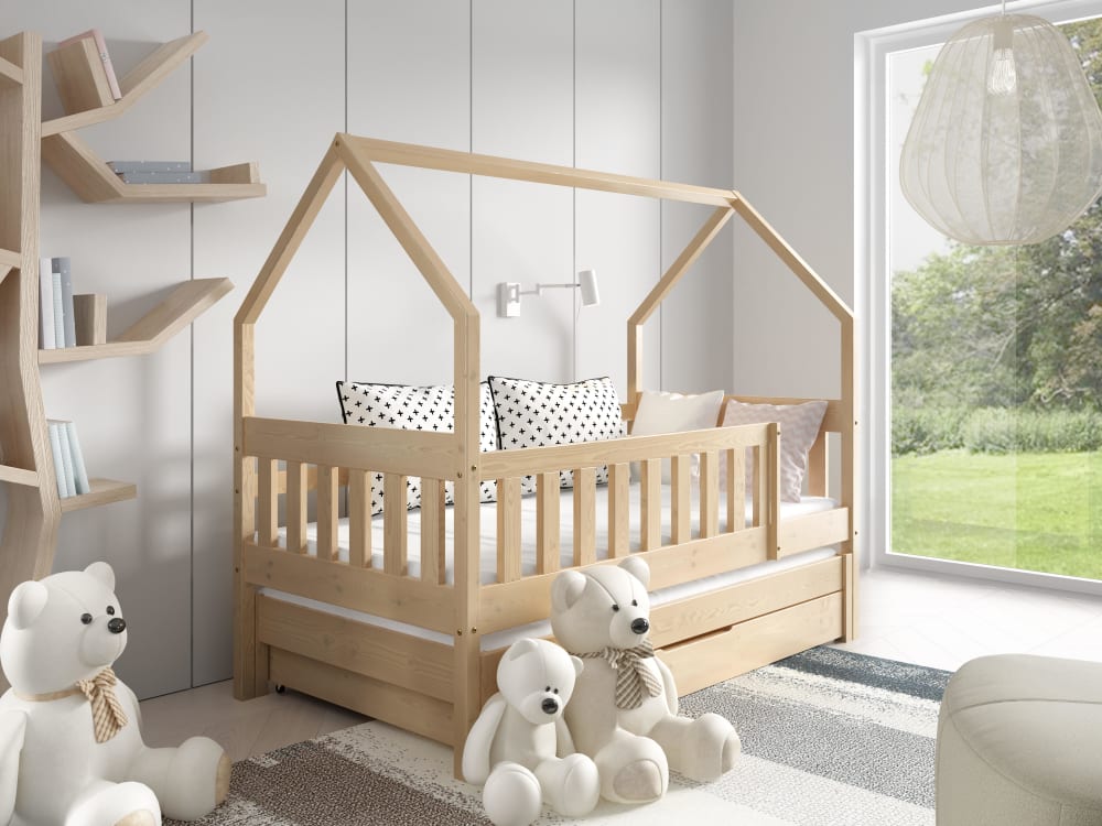Hausbett Massivholz Kiefer Beige 80x160 - Maisons Du Monde