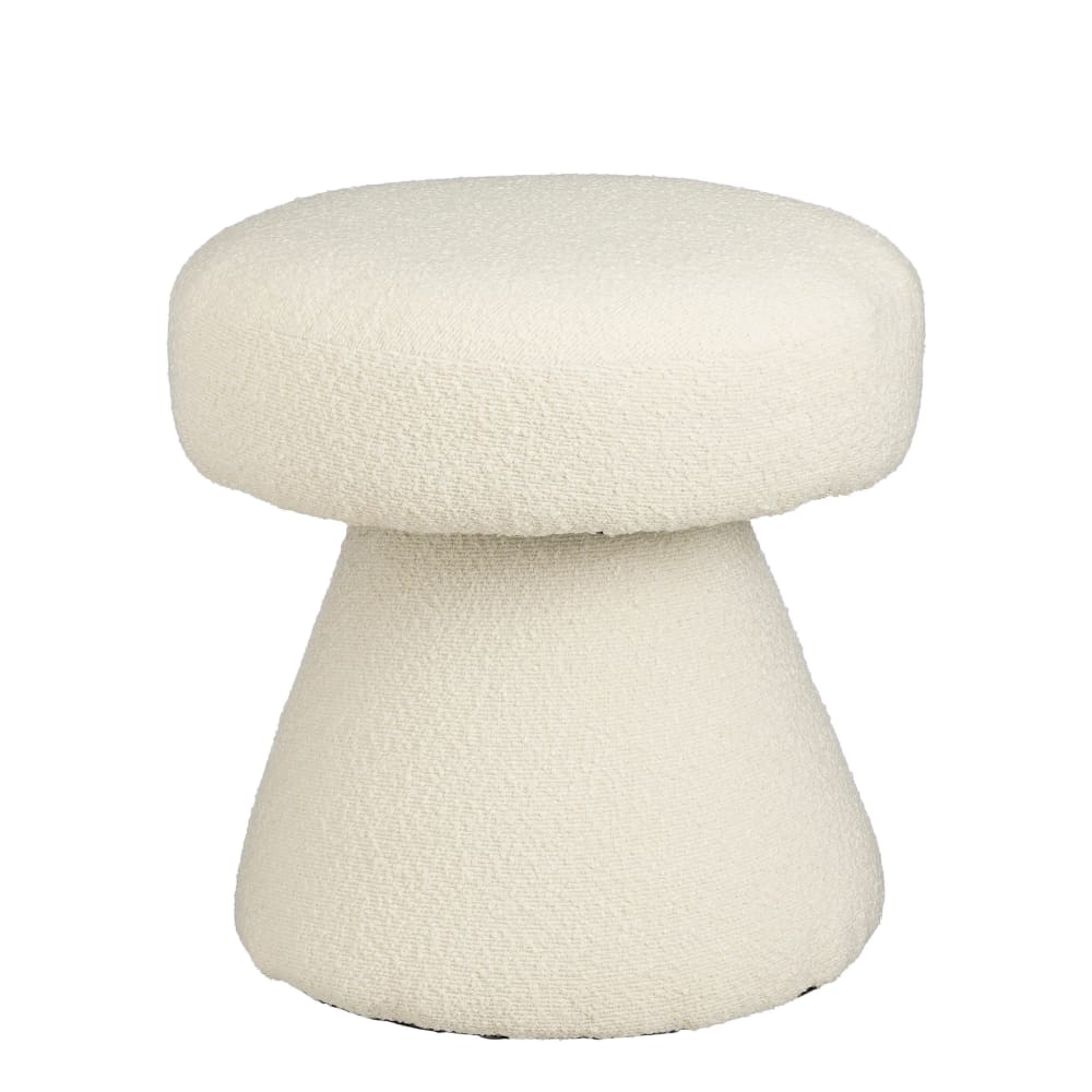 pouf blanc cassé bois