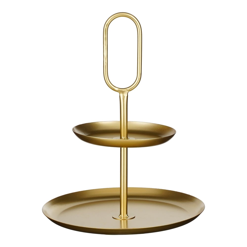 Présentoir à étages doré fer h36xl28xl28cm