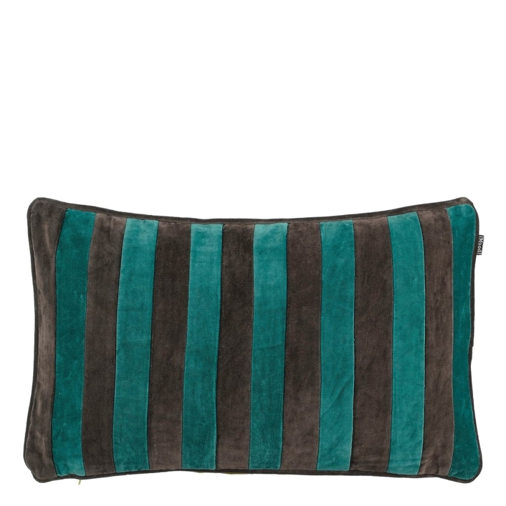 Coussin décoratif vert coton h10xl35xl55cm
