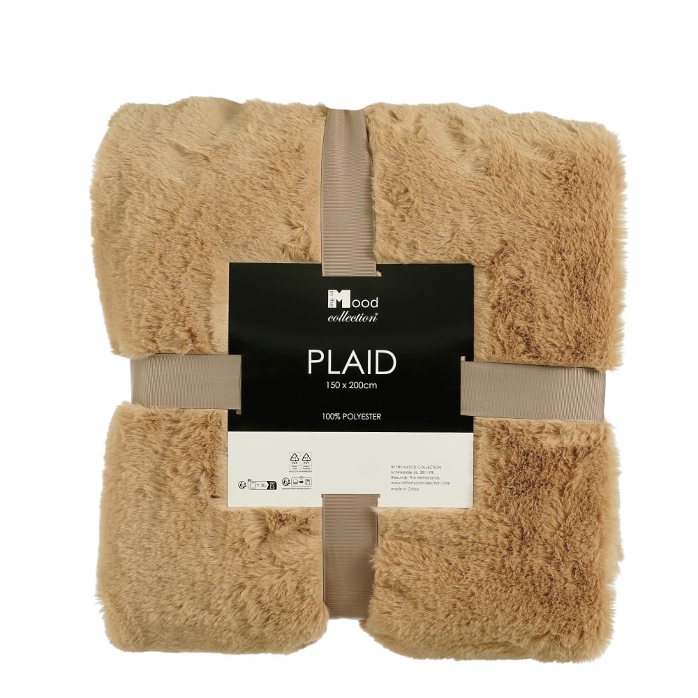 Plaid marron clair polyester