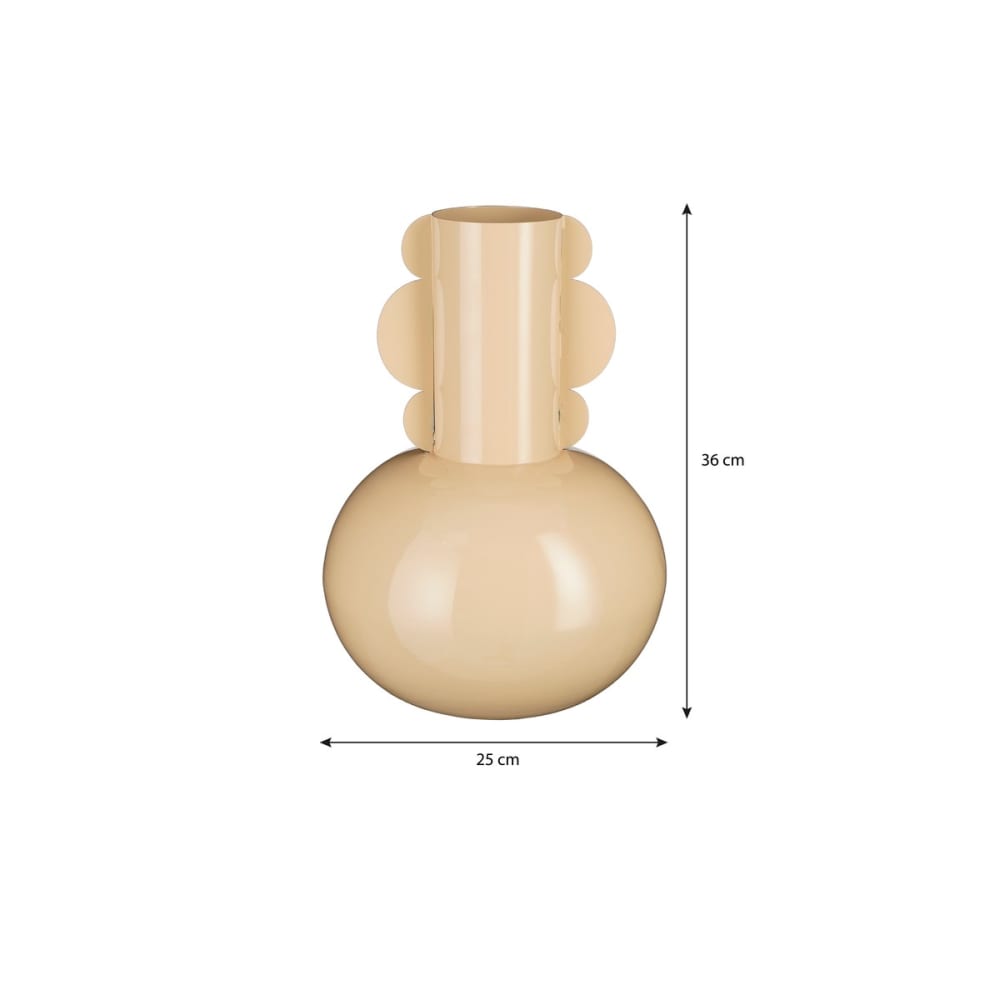 Vase beige fer h36xl25xl25cm — vue 3