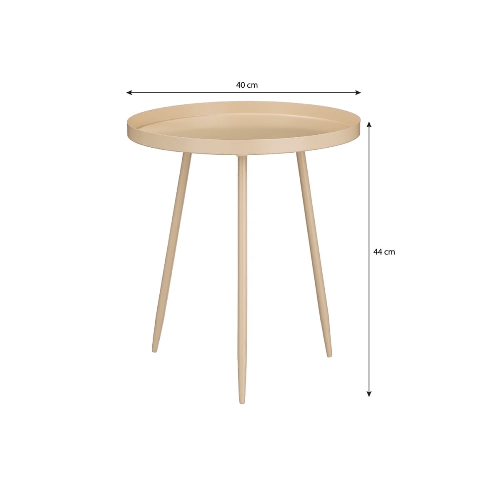 Table d'appoint beige fer h44xl40xl40cm - Maisons du Monde