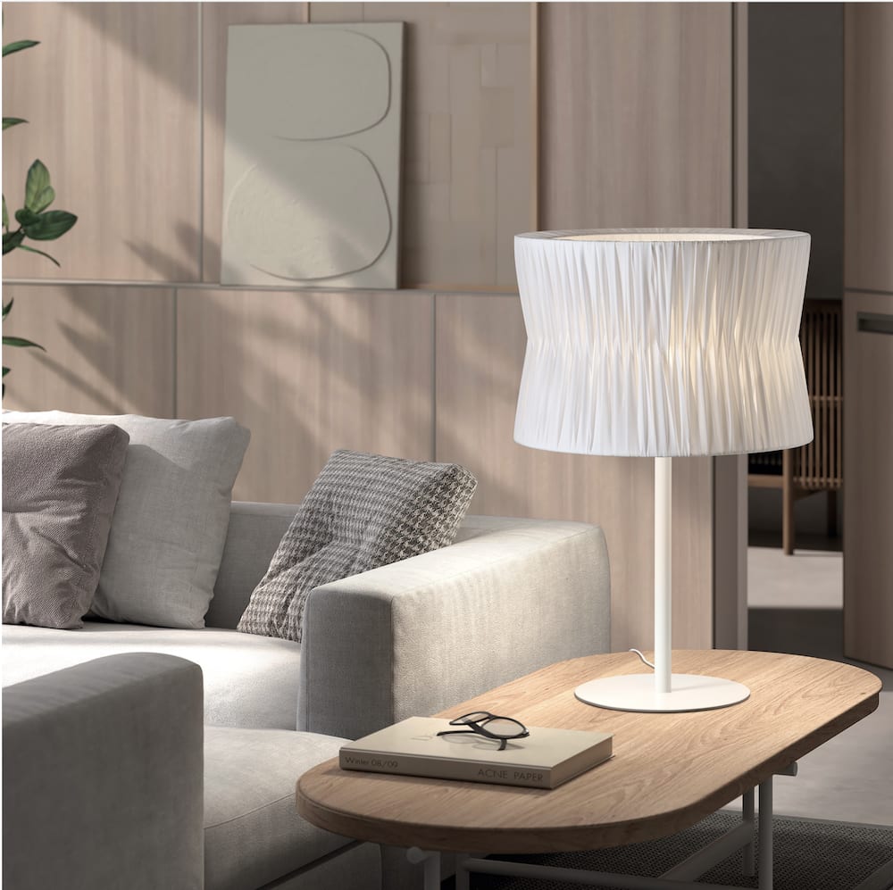 Lampe à poser en métal, blanc H : 54cm — vue 3