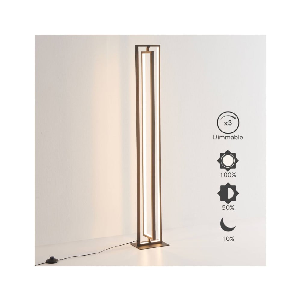 Lampadaire en aluminium, fer et pvc noir 121 cm — vue 4