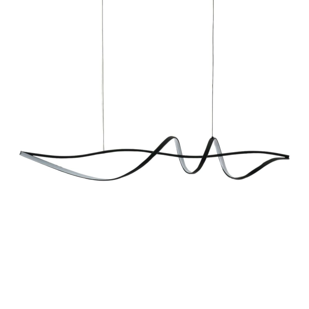 Kosilum Hängeleuchte aus Stahl, Aluminium und Silizium 120 cm, Schwarz Schwarz Metall