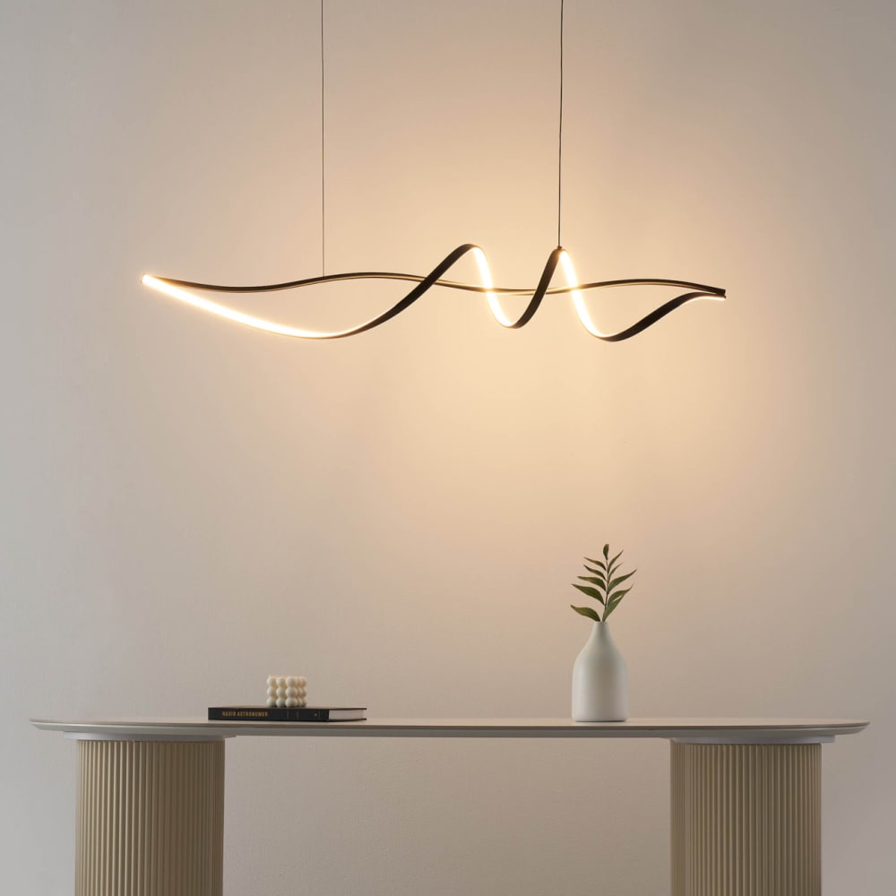 Suspension en acier, aluminium et silicone noir 120 cm — vue 3