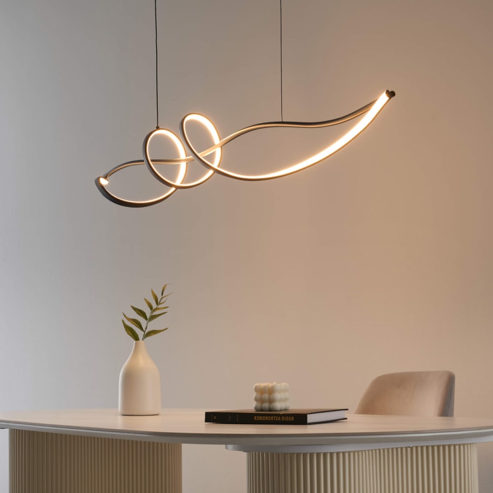 Suspension en acier, aluminium et silicone noir 120 cm — vue 4