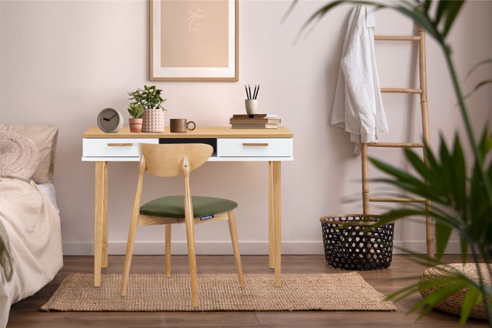 Schreibtisch mit 2 Schubladen, Weiß - Maisons Du Monde