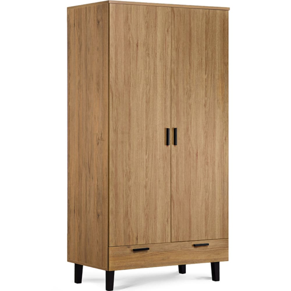 KONSIMO Drehtürenschrank mit Schublade, Braun Braun Holz