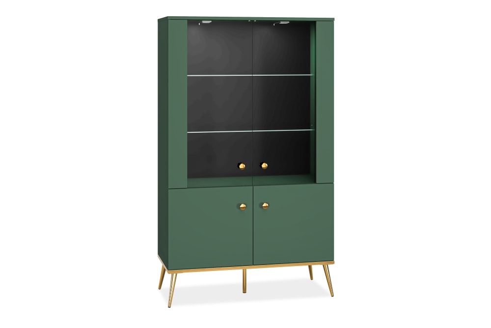 Vitrinenschrank, mit Glaseinlegeböden, grün - Maisons Du Monde