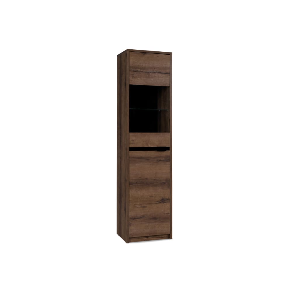 KONSIMO Vitrine, Dunkelbraun style industrial - Holz