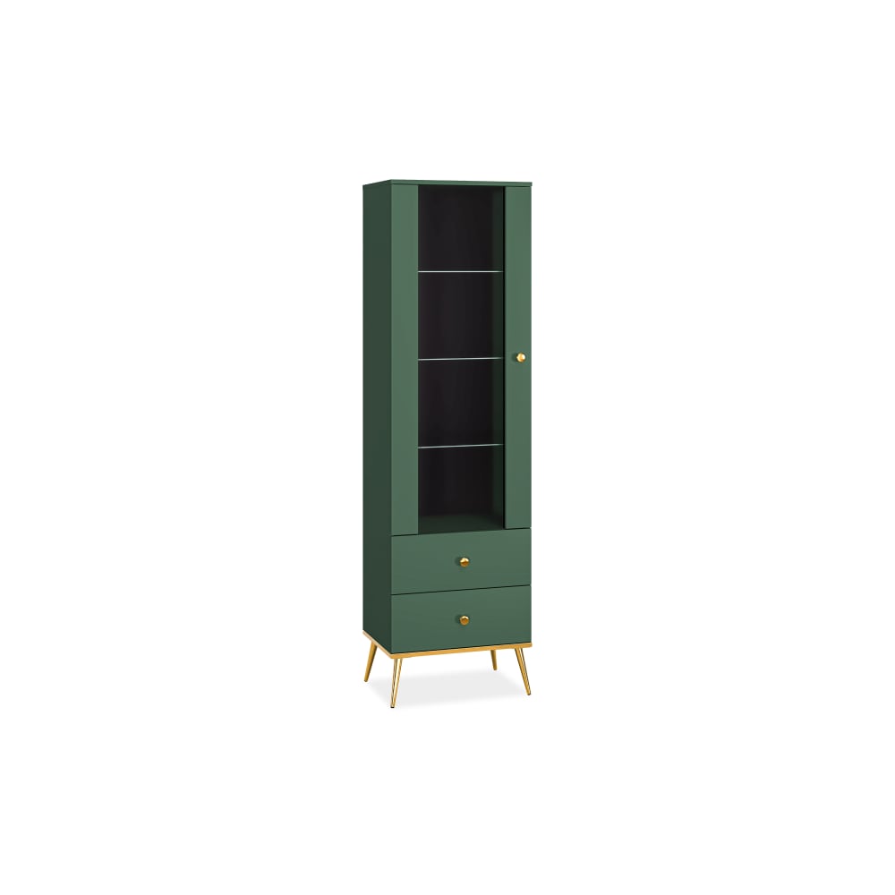 KONSIMO Vitrinenschrank, mit Soft-Close-Funktion, grün style modern - Holz