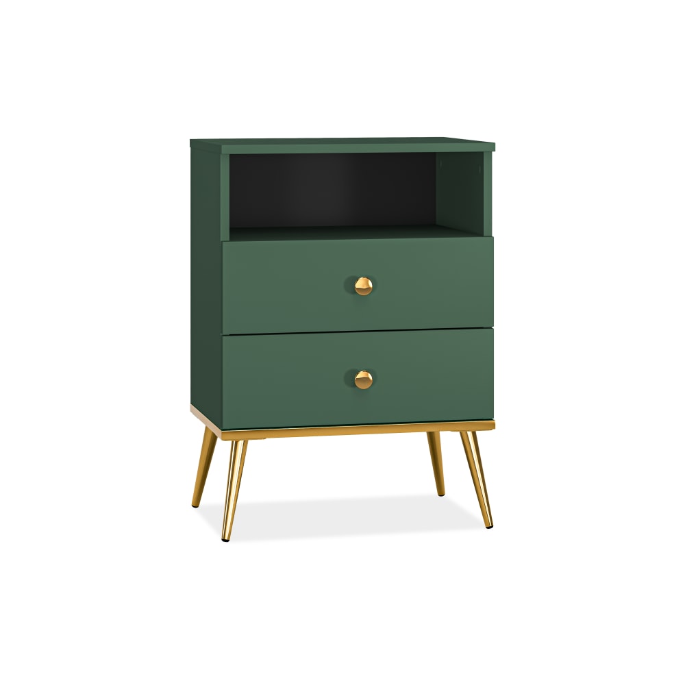 KONSIMO Nachttisch mit Soft-Close-Funktion, mit Schubladen, grün style modern - Holz