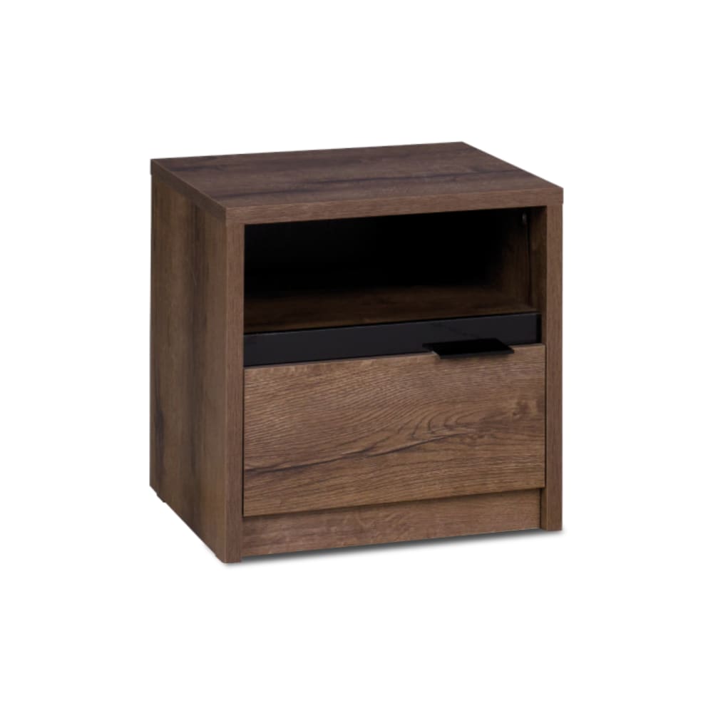 KONSIMO Nachttisch, Dunkelbraun style industrial - Holz