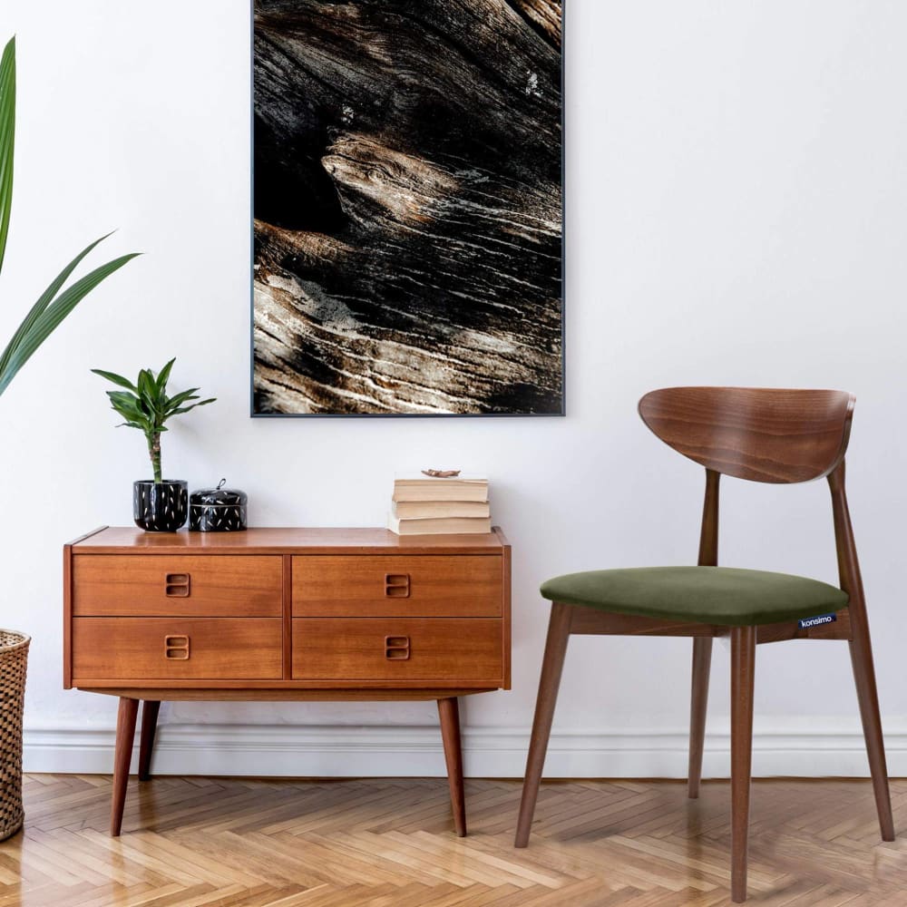 2er Set Holzstühle mit Gestell aus massivem Buchenholz, grün -