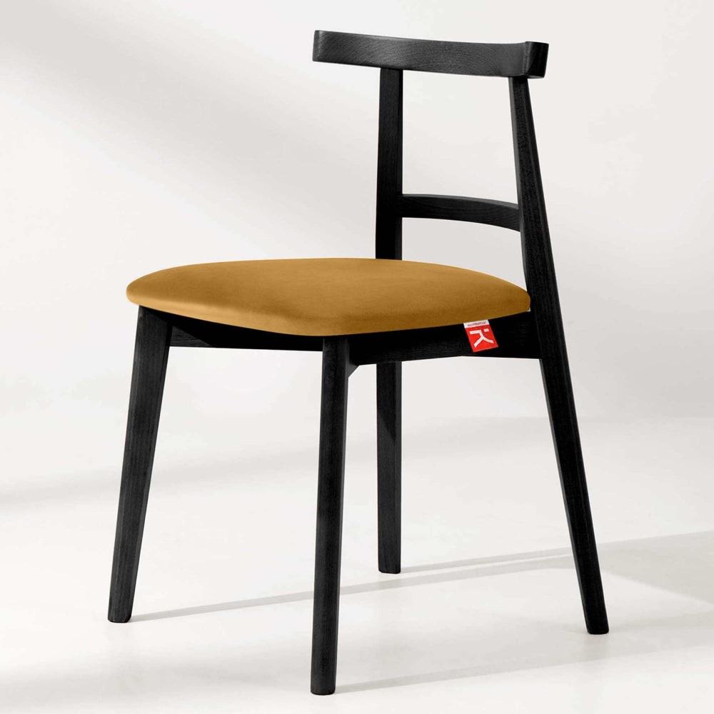 2er Set Esszimmerstühle, Vintage, Gelb / schwarz - Maisons Du
