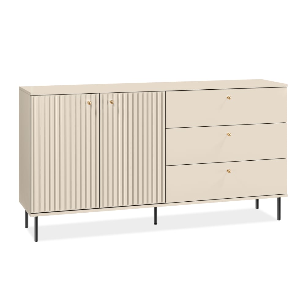 KONSIMO Kombikommode mit Goldelementen, cremefarben style modern Beige Holz