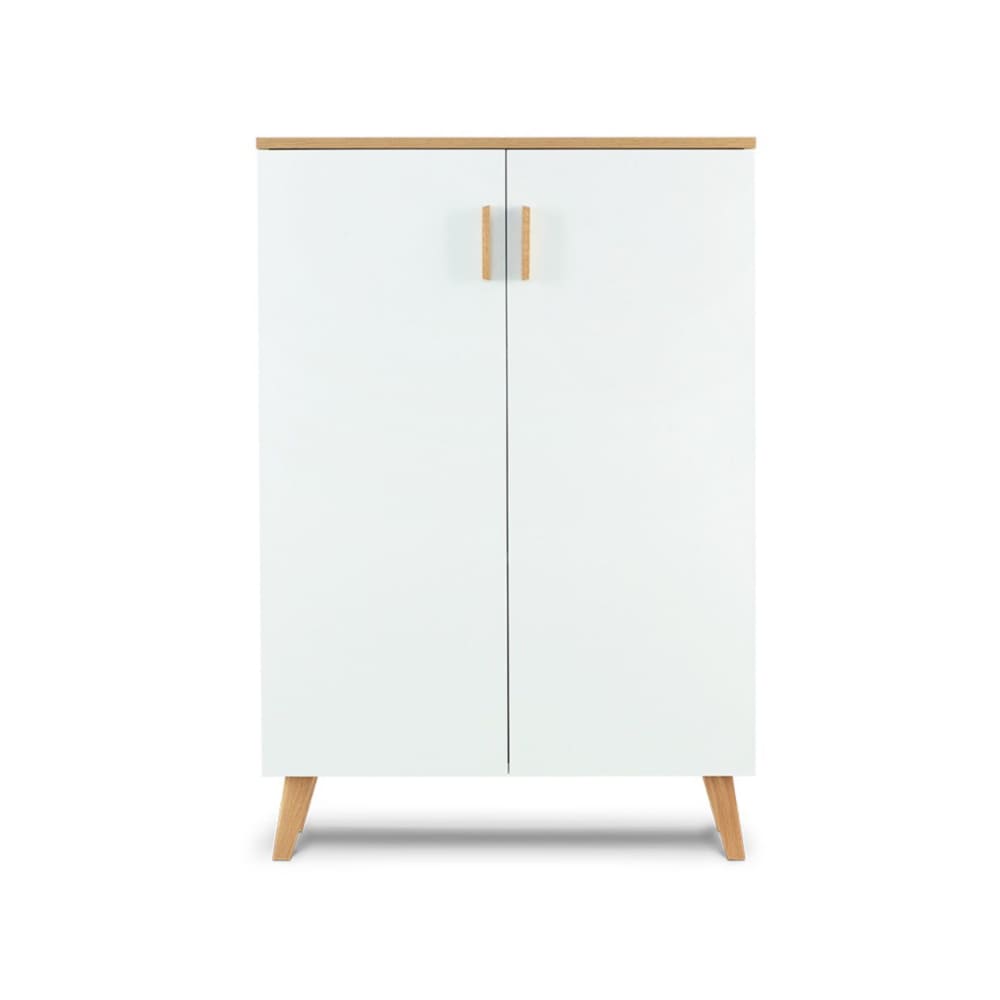 Kommode mit 2 Türen, weiß, Eiche natur - Maisons Du Monde