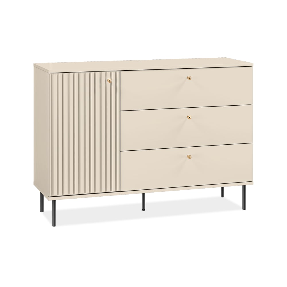 KONSIMO Kombikommode mit Goldelementen, cremefarben style modern Beige Holz