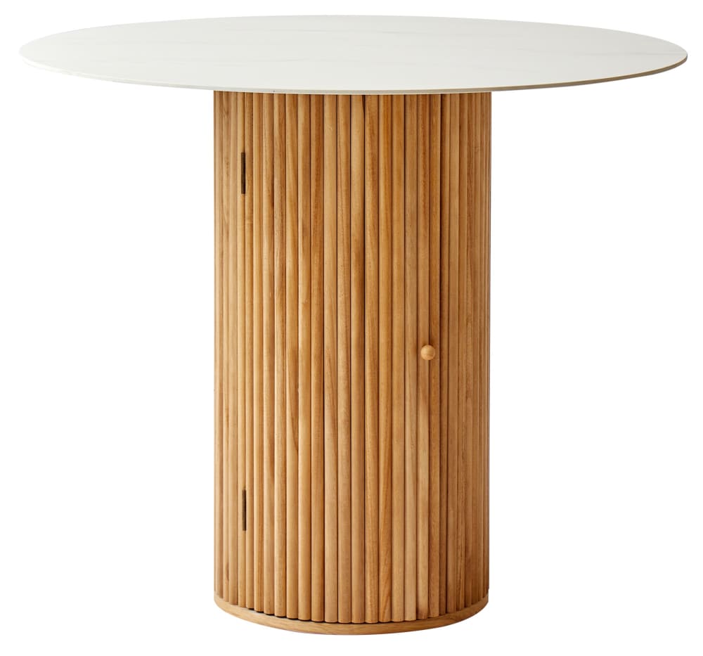 Table à manger en bois avec plateau effet marbre - Maisons du Monde