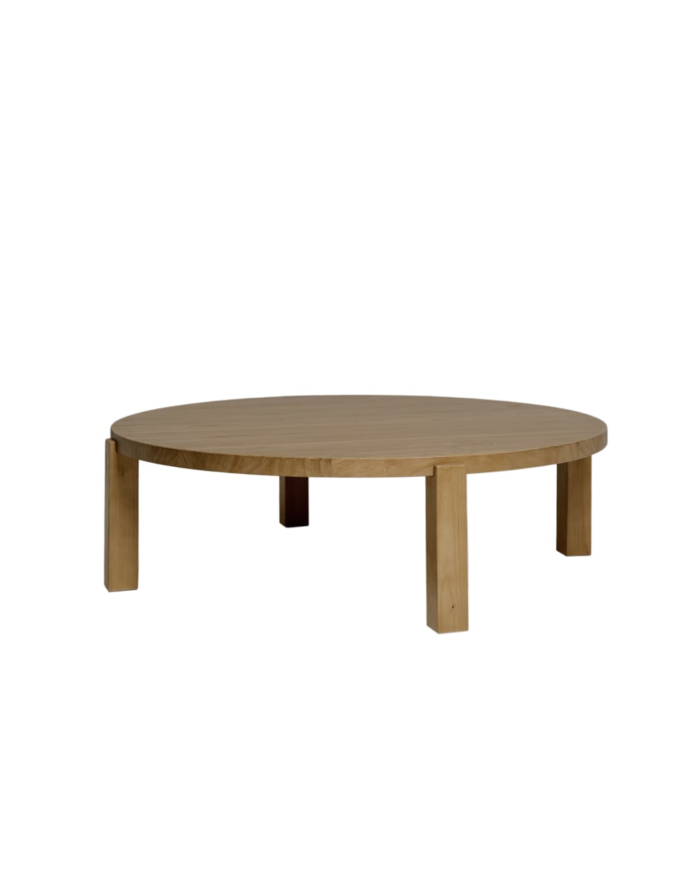 Table basse circulaire couleur marron, 120x35 cm
