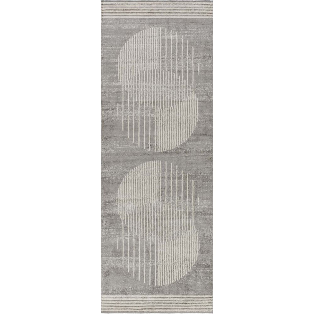Tapis de Couloir Scandinave Moderne Gris/Beige 80x220