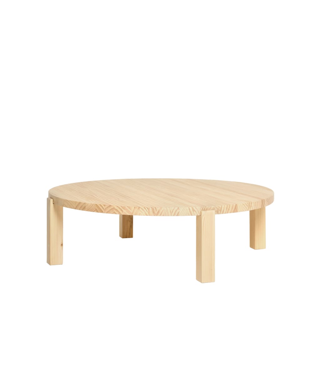 Table basse circulaire couleur beige, 120x35 cm