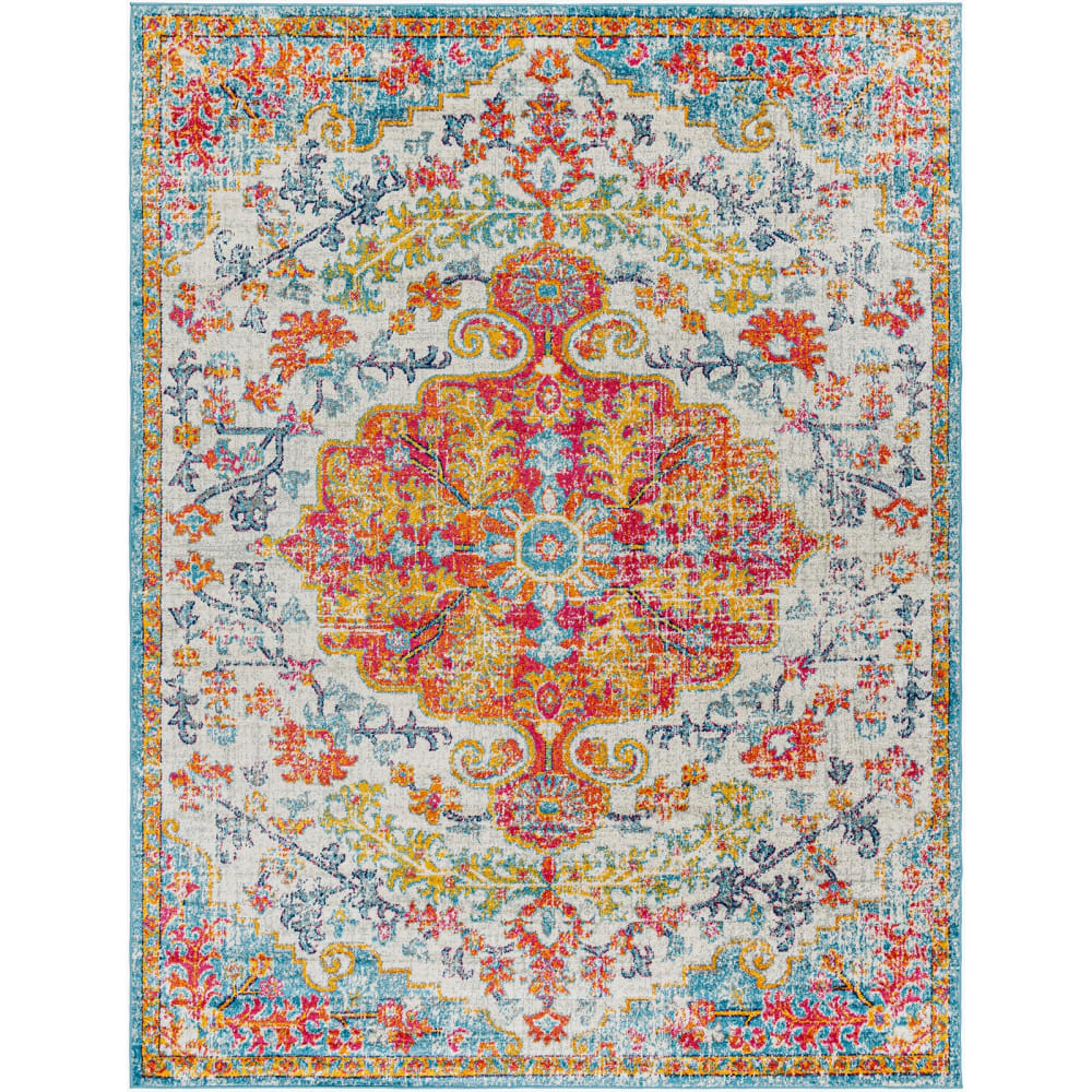 Tapis vintage oriental multicolore/orange/bleu 160x220 - Maisons du Monde