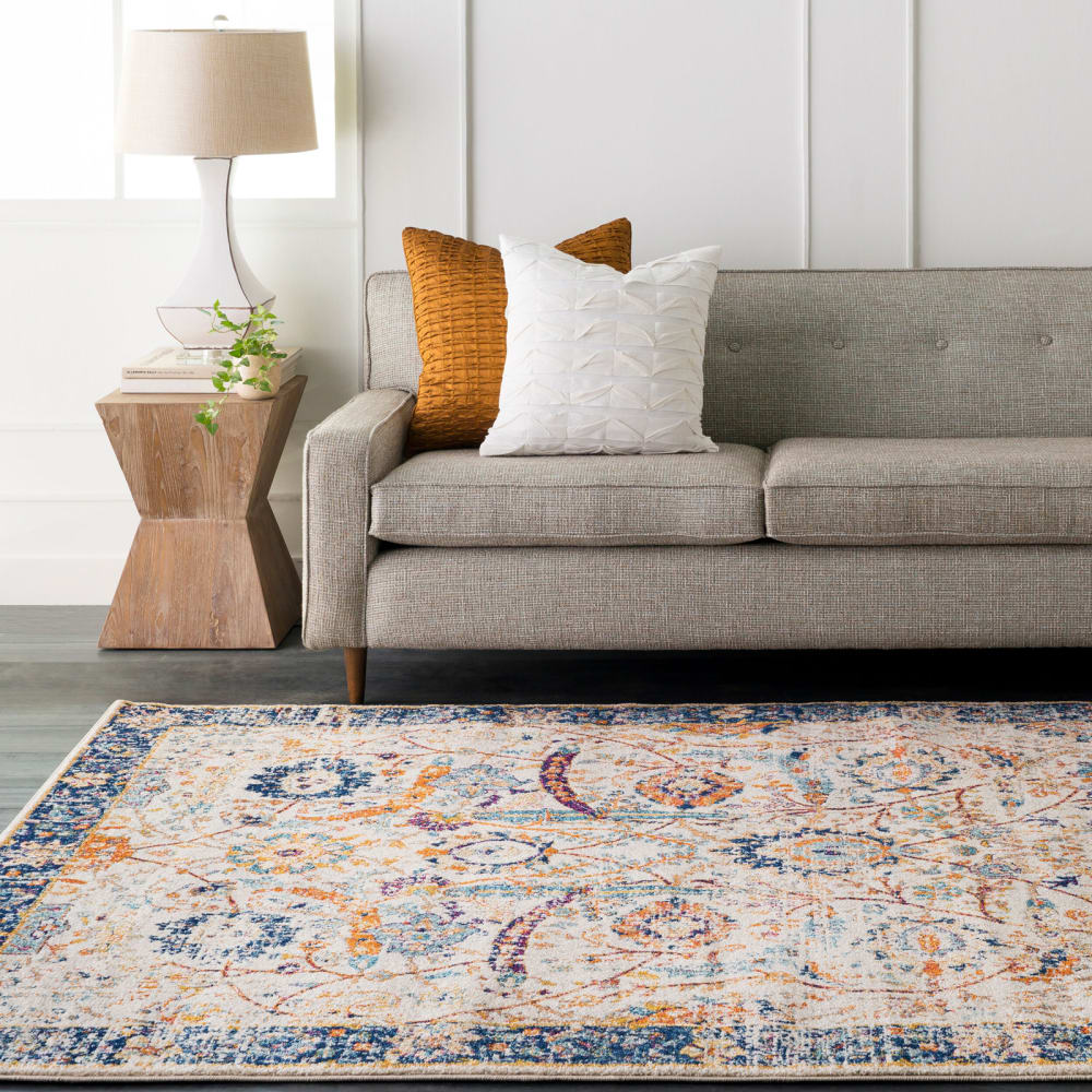 Livabliss Tapis vintage oriental bleu/beige 120x170 style vintage Certifié Oeko-Tex - Pvc - Poly Chlorure De Vinyle