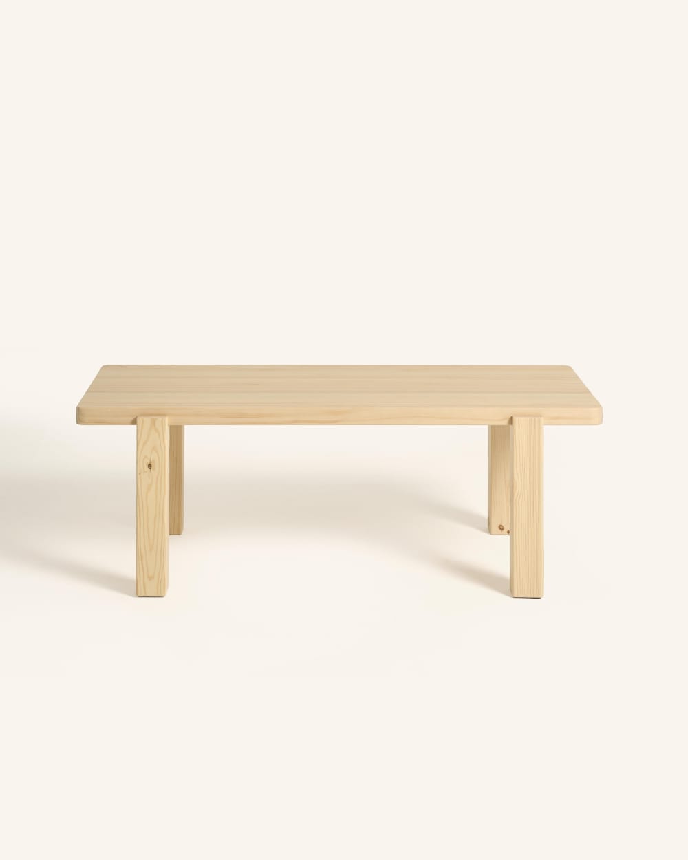 Table basse rectangulaire couleur beige, 120x50x42 cm