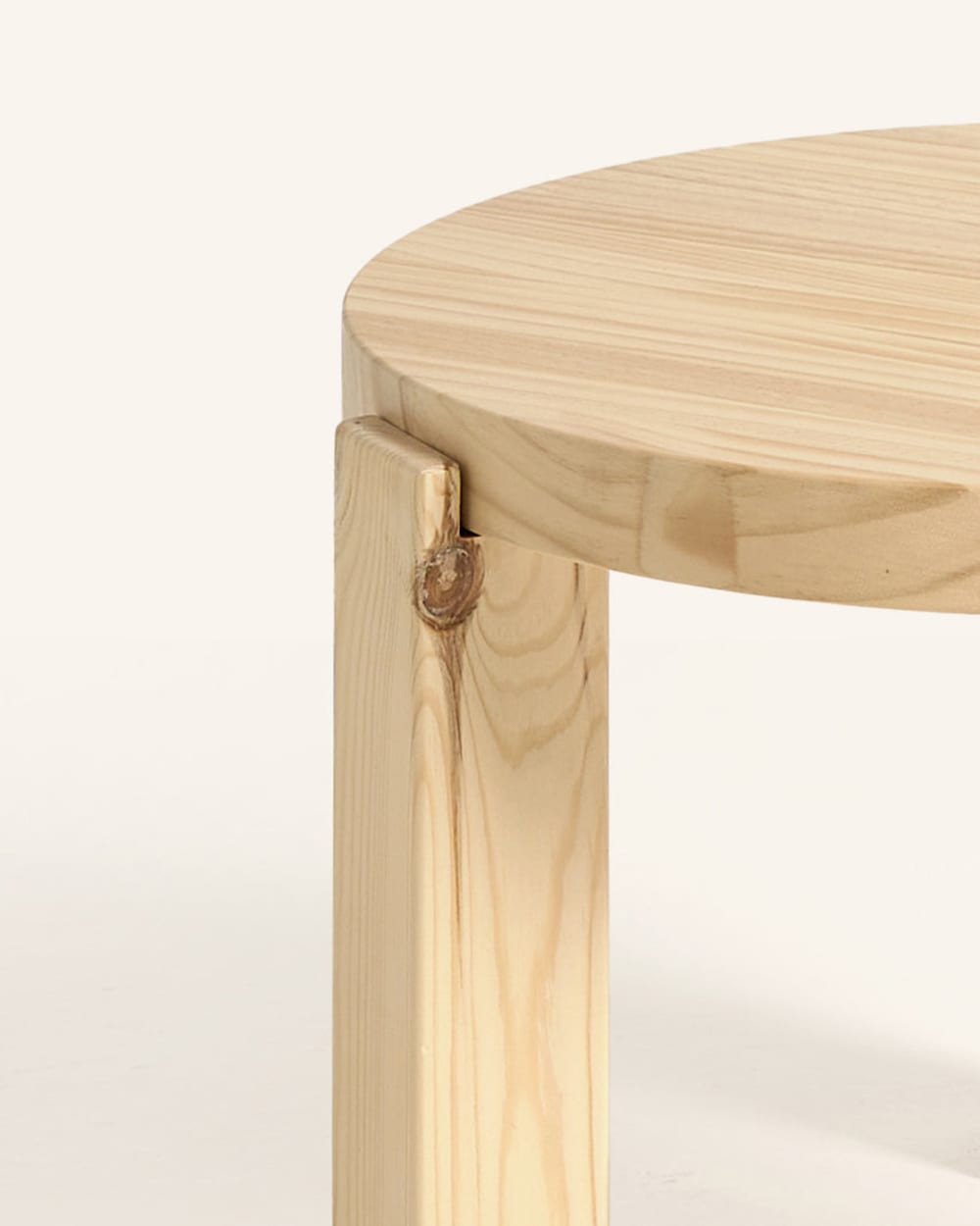 Table basse circulaire couleur beige, 80x42 cm