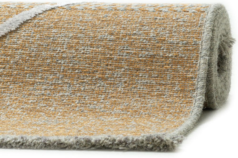 Tapis fin tissé machine en laine et viscose Or 60x100 cm — vue 3