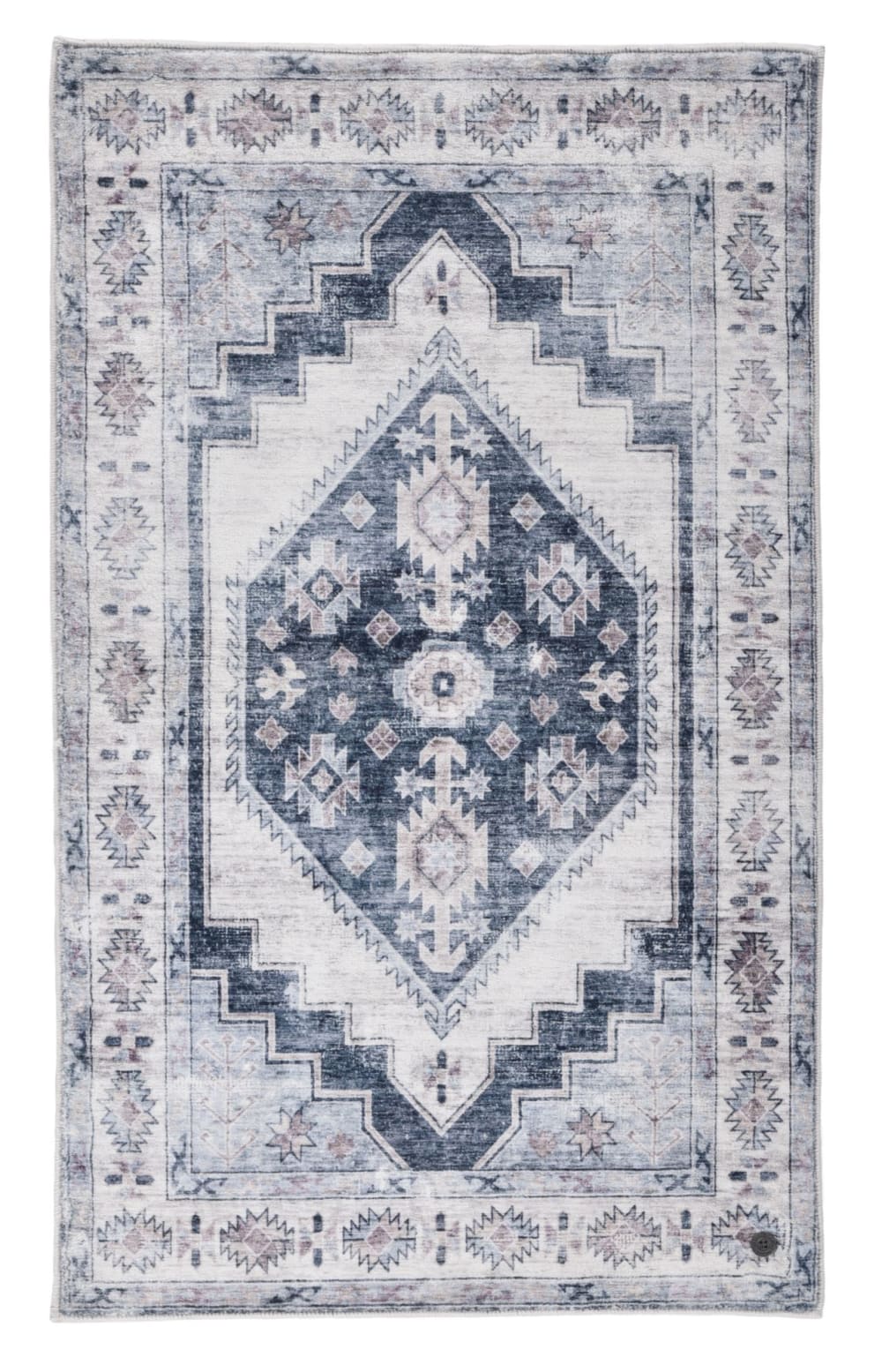 Tapis de bain vintage imprimé à la machine gris 60x100 cm