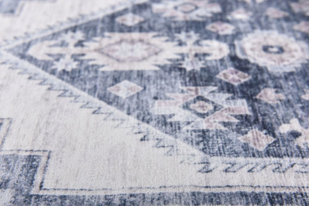 Tapis de bain vintage imprimé à la machine gris 70x120 cm — vue 3
