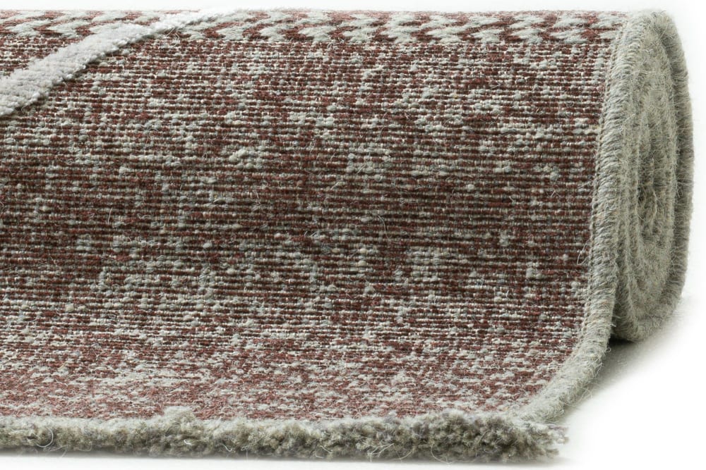 Tapis fin tissé machine en laine et viscose Rouge 60x100 cm — vue 3