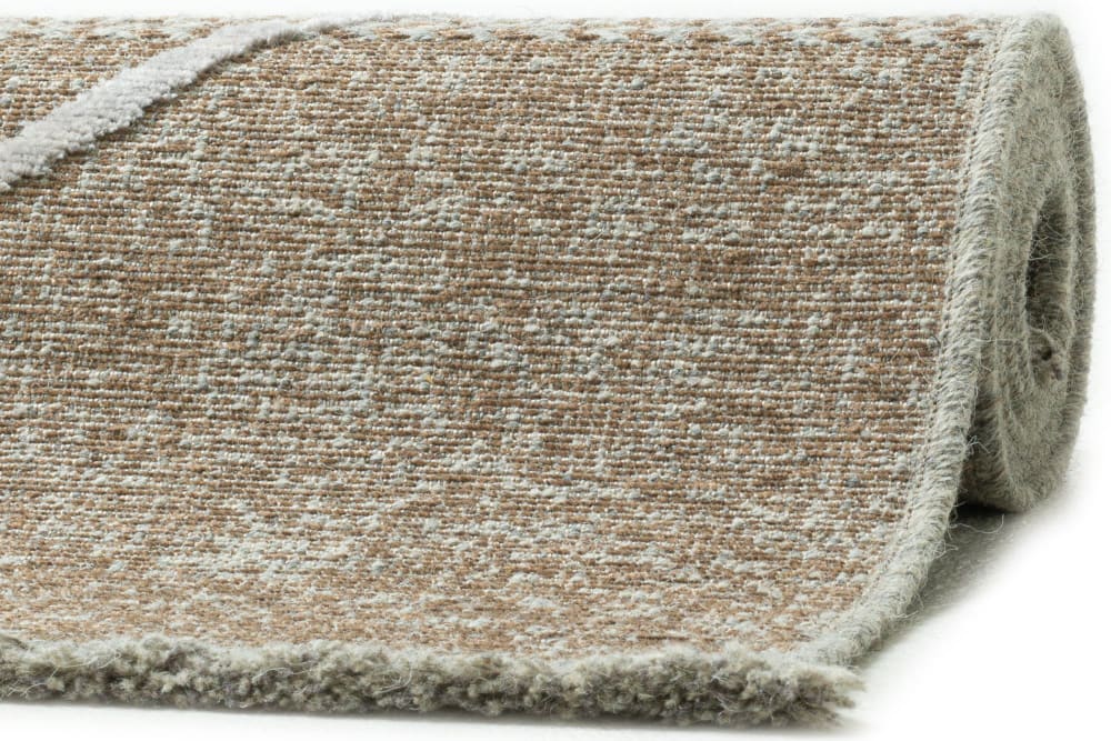 Maschinengewebter Teppich aus Wolle und Viskose Beige 240x340 cm
