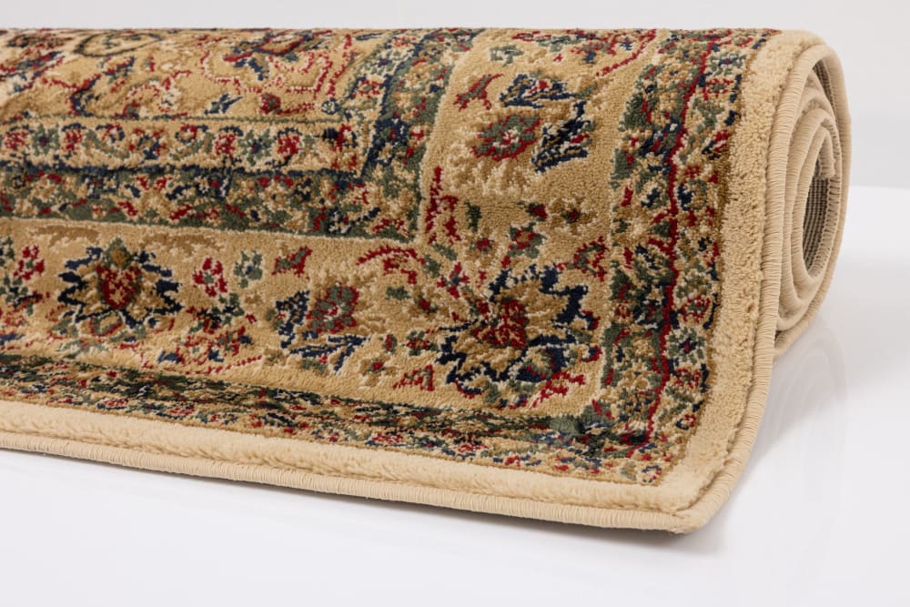 Tapis tissé au design oriental en polypropylène beige 80x150 cm — vue 3