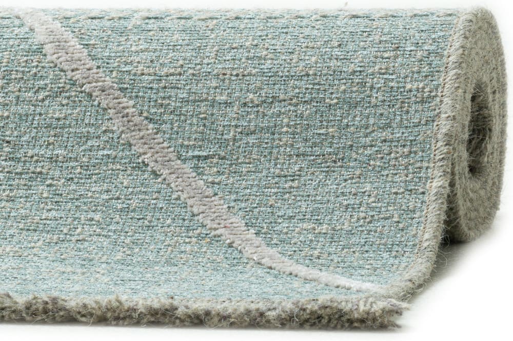 Tapis fin tissé machine en laine et viscose Bleu clair 120x170 cm - Maisons du Monde