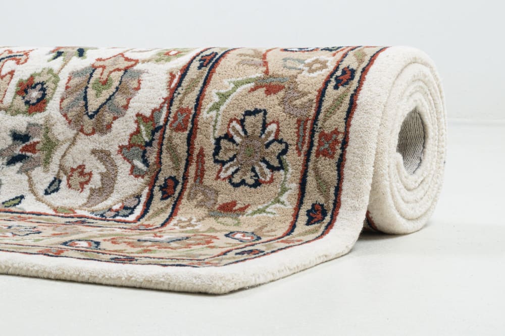 Tapis tufté main au design oriental beige 70x140 cm — vue 3