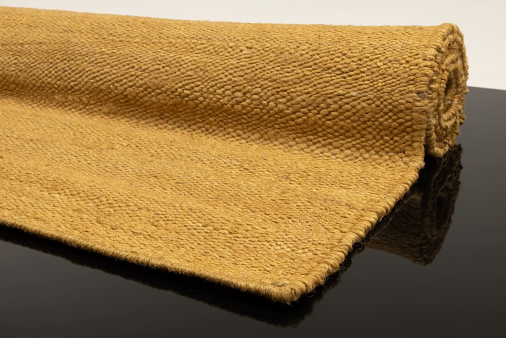 Tapis de salon fin en jute fabriqué à la main Or 170x240 cm - Maisons du Monde