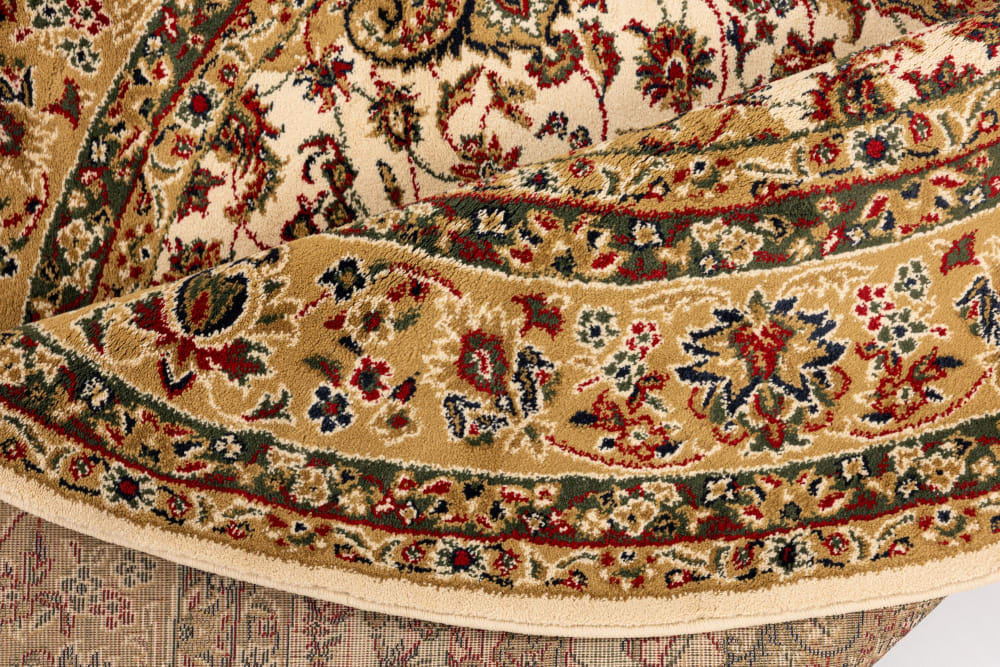 Tapis tissé au design oriental en polypropylène beige D 240 cm - Maisons du Monde