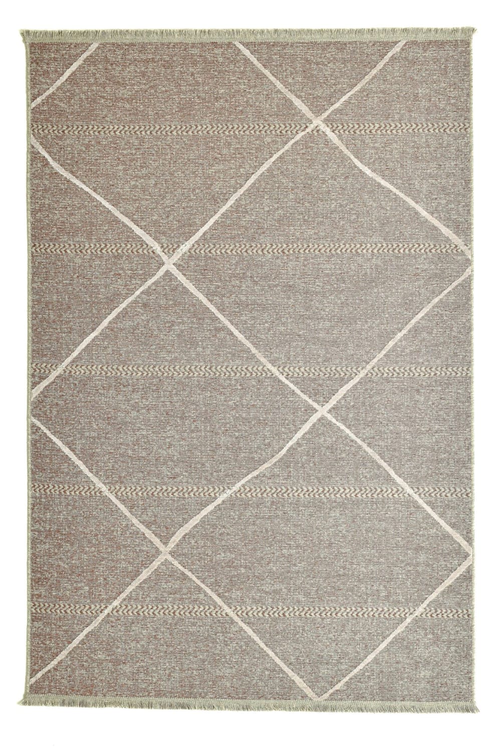 Alfombra fina tejida a máquina en lana y viscosa rojo 160x230 cm